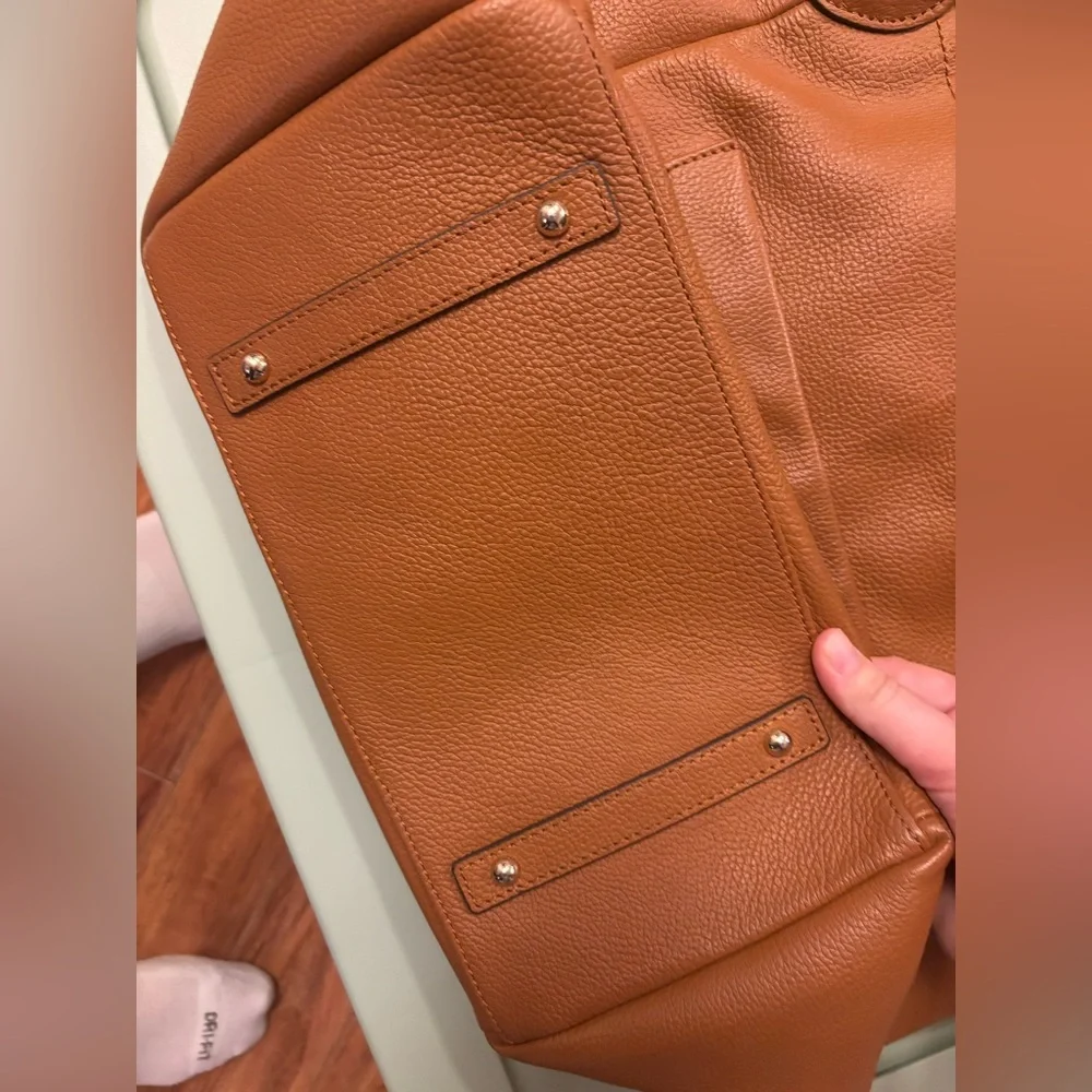 Dooney and Bourke Brown Leather Tote with Red Interior - Picture 6 of 7